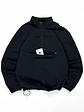 Cortaviento Bolsillo Canguro Cintura Ajustable  Sin Marca  Negro - Miniatura 2
