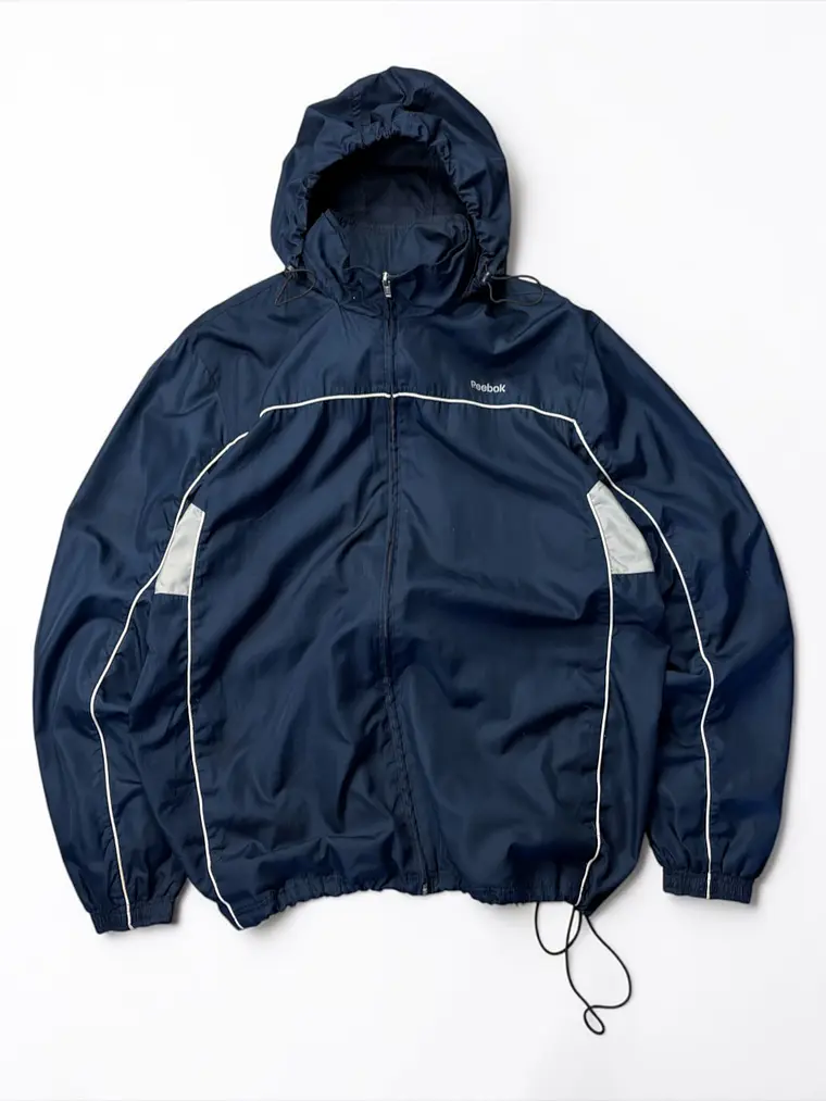Cortaviento Full zip, cintura ajustable Reebok Azul Marino  1