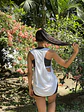 Camiseta runner blanca tela filtro UV  - Miniatura 2