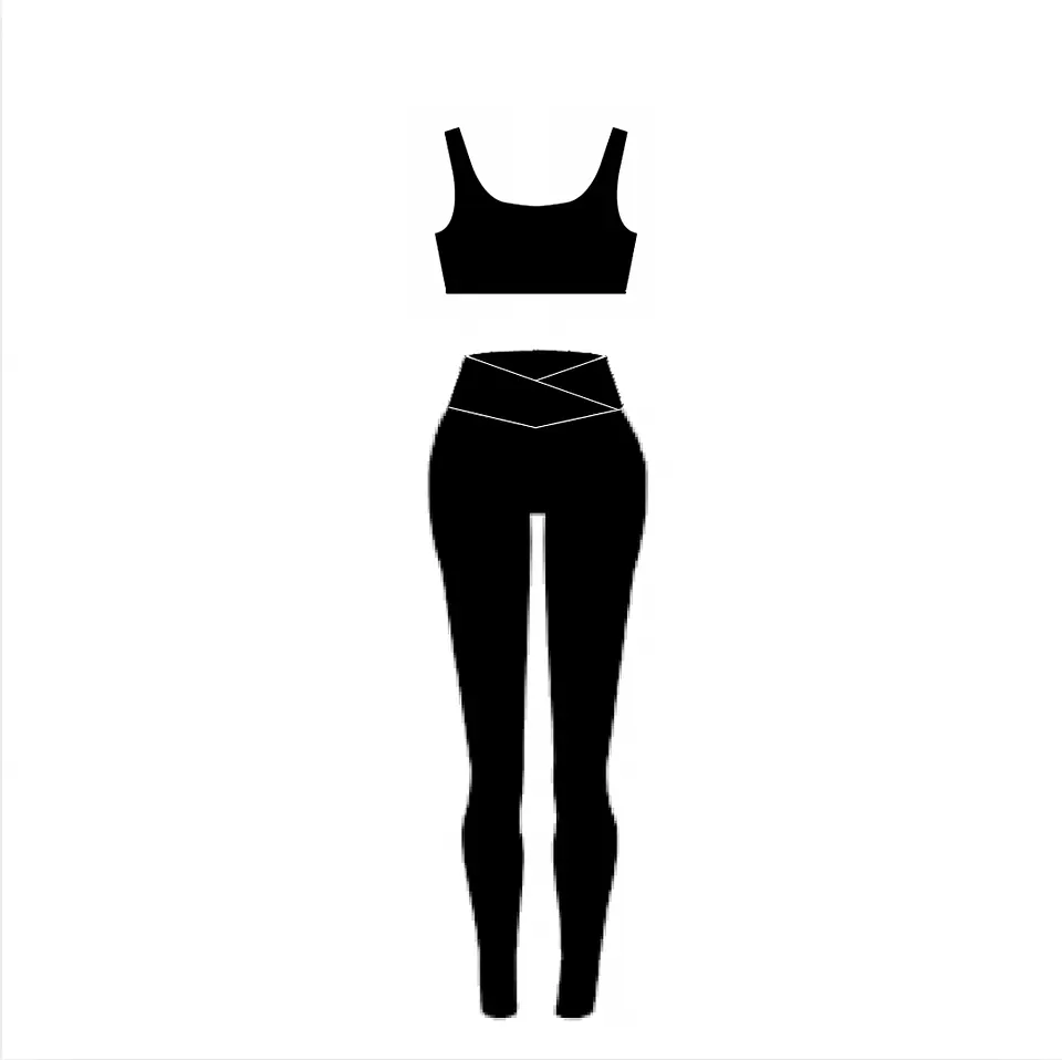 set leggins cruzado negro brillante  1
