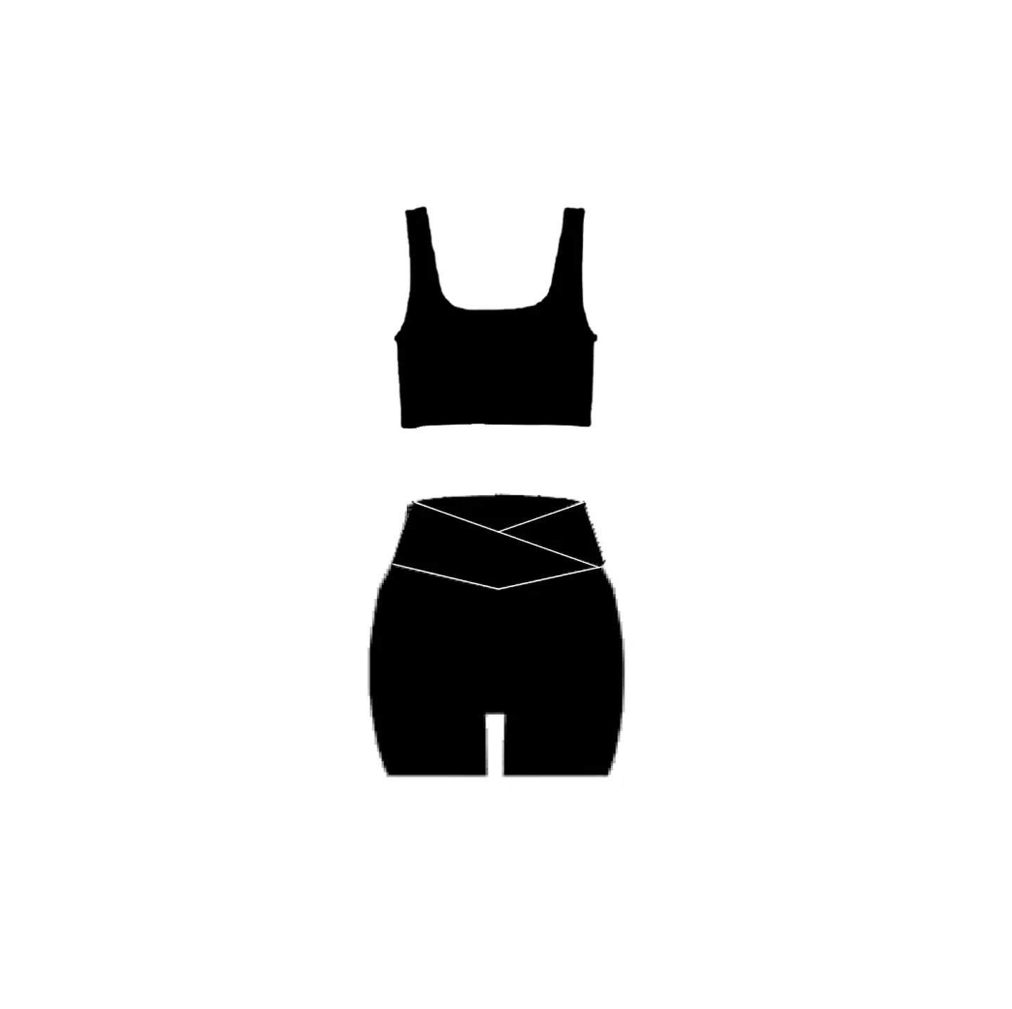 Set short cruzado negro 1