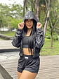 Chaqueta negra rompevientos filtro solar - Miniatura 1