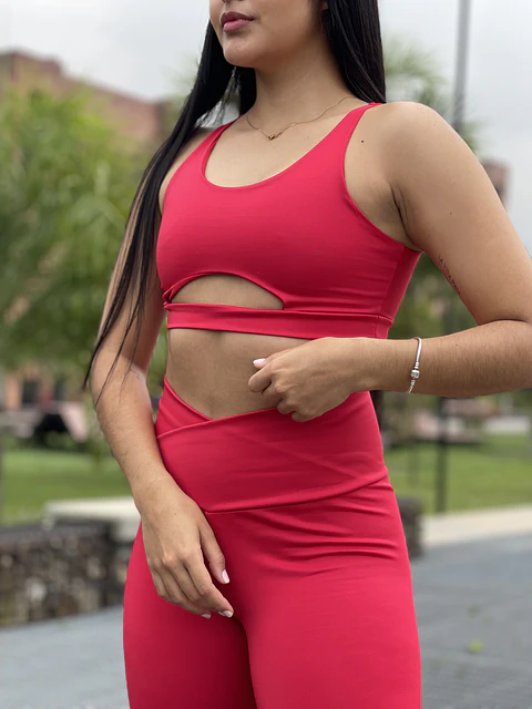 Set leggins cruzado rojo