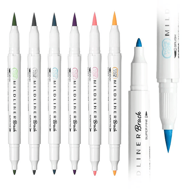 SET 15 - MILDLINER BRUSH ZEBRA (BRUSHPEN DOBLE PUNTA)