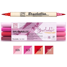 (PINK) ZIG Brushables set 4 colores Kuretake (PINK)