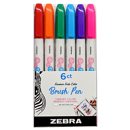 SET 6 -  Funwari Brush Pen ZEBRA  (PUNTA FUDE)