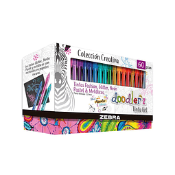 60 Bolígrafos De Gel Multicolor Zebra Doodler'z