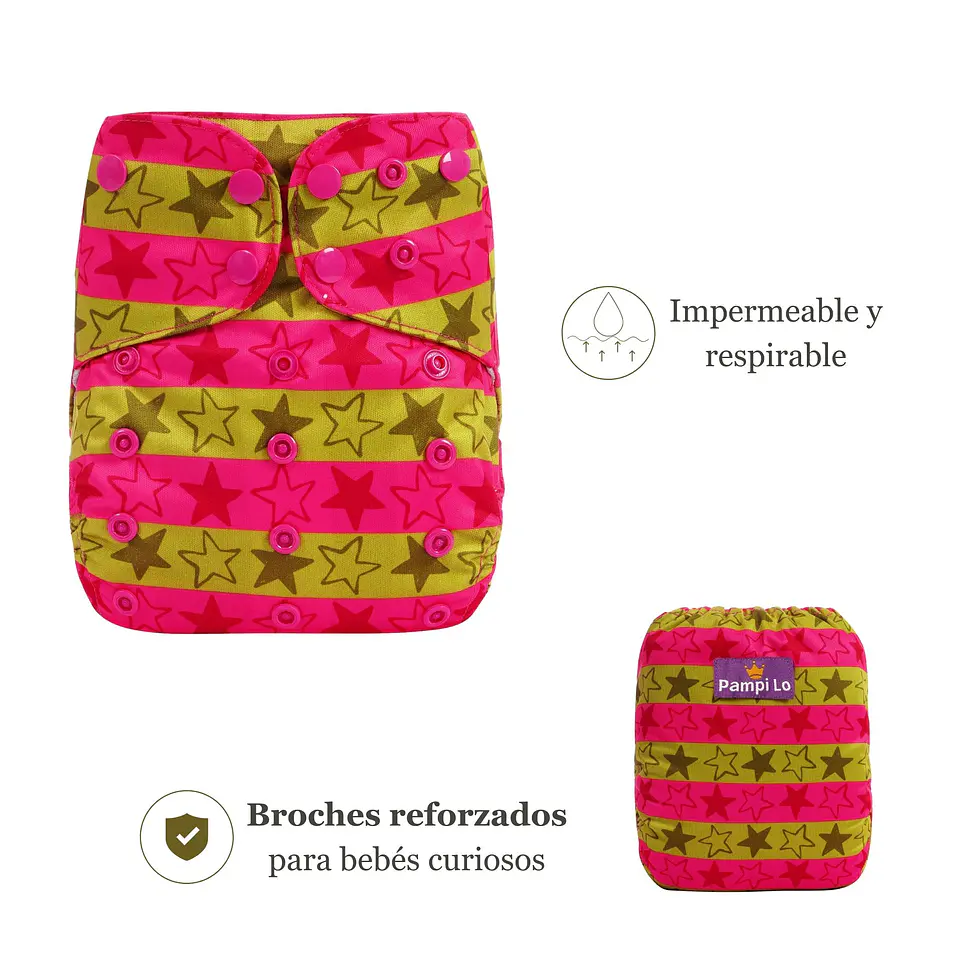 Pañal de tela Pampi Lo - Lovely Shapes 2