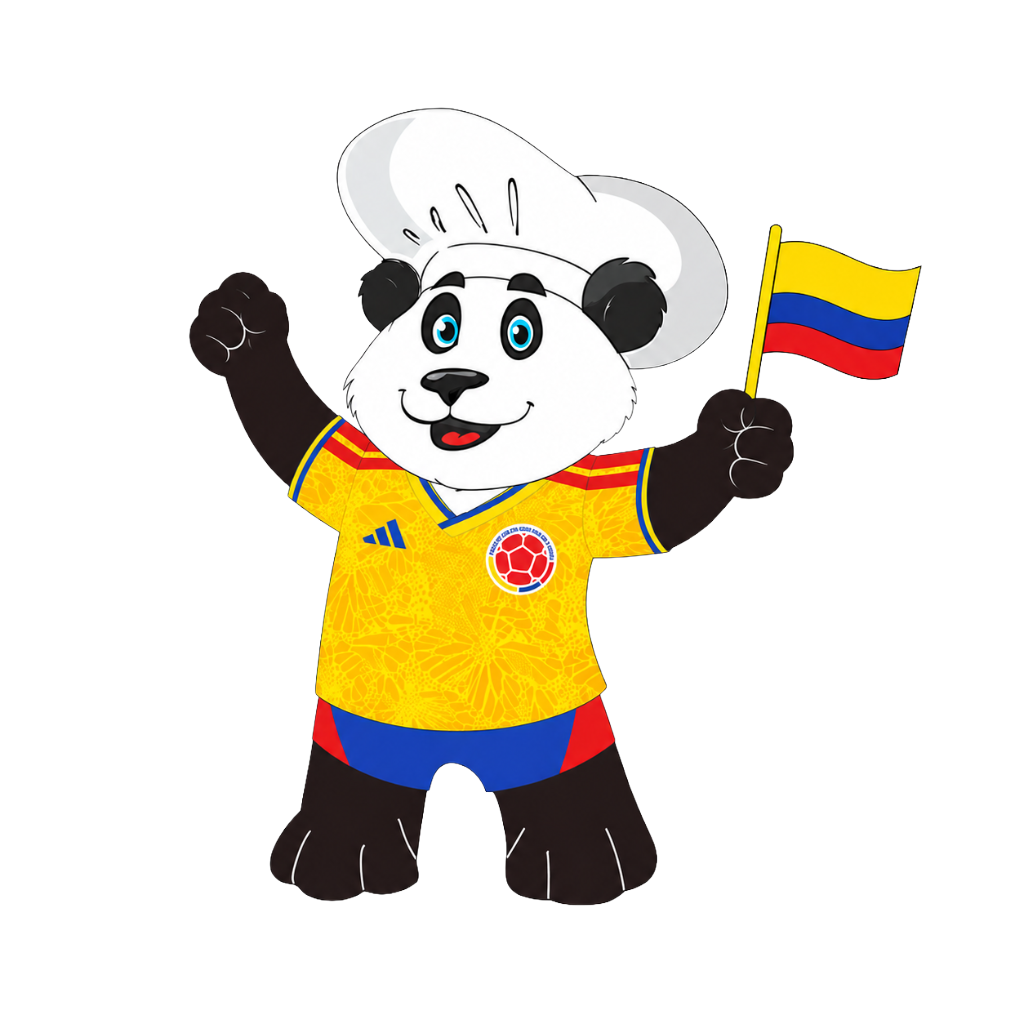 Oso Panda apoyando a Colombia