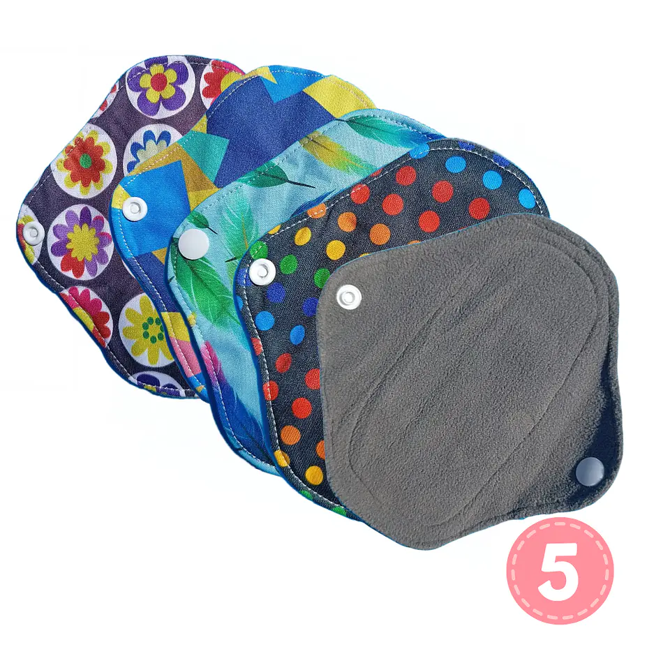 Pack 5 Protectores Diarios Reutilizables con Alas – Flujo Ligero 1