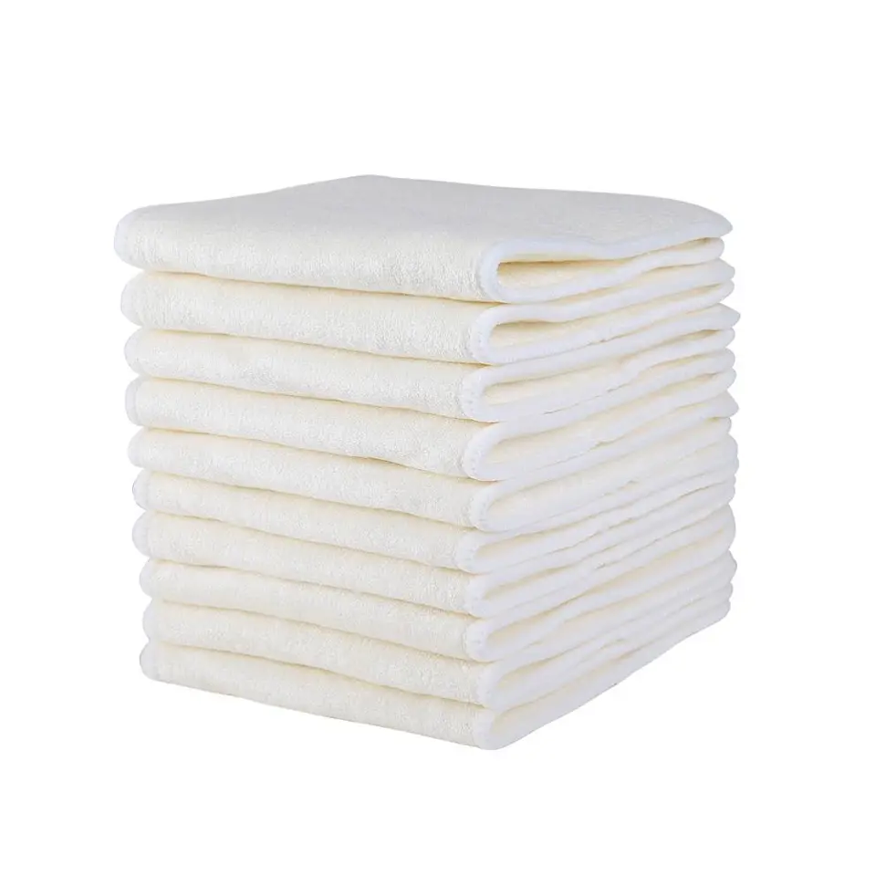 Pack 10 Insertos de Bambú Natural de 4 Capas para Pañales de Tela 1