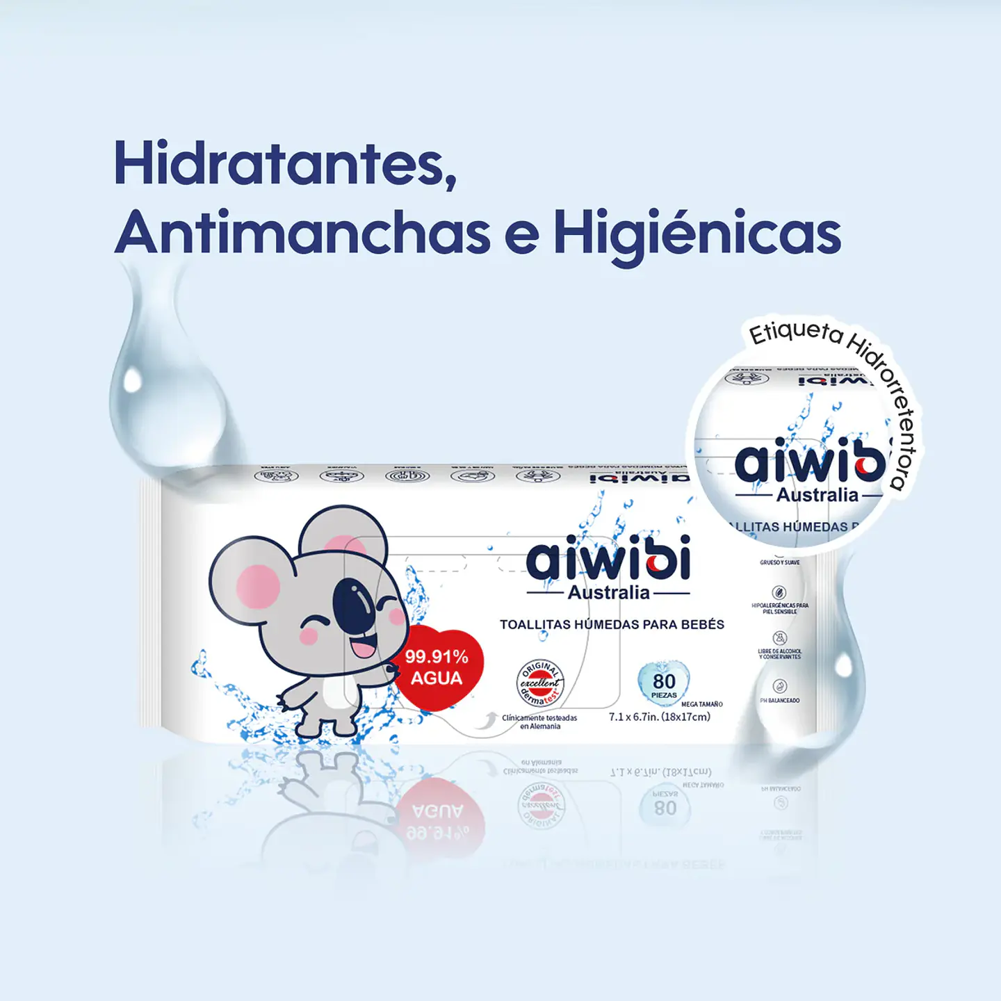 TOALLITAS HUMEDAS AIWIBI AGUA 80 - 12 UNIDADES 4