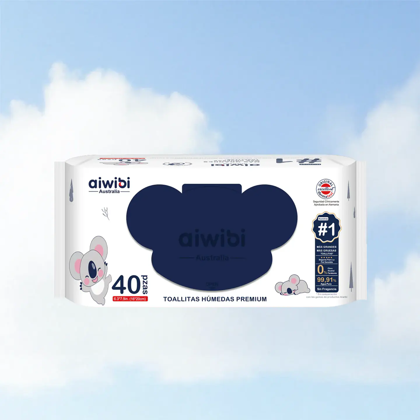 TOALLITAS HUMEDAS AIWIBI PREMIUM 40 - 4 UNIDADES 1
