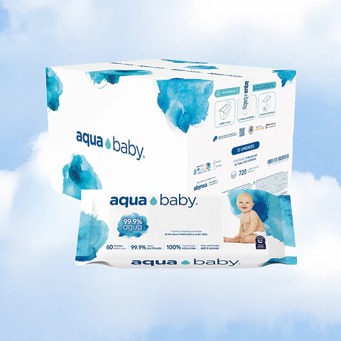 TOALLITAS HUMEDAS AQUA BABY 60 - 12 UNIDADES