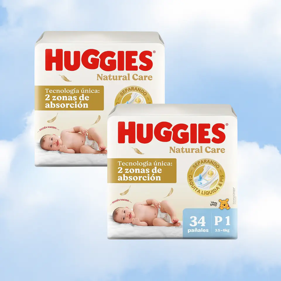 HUGGIES NATURAL CARE TALLA P - 68 UNIDADES 1