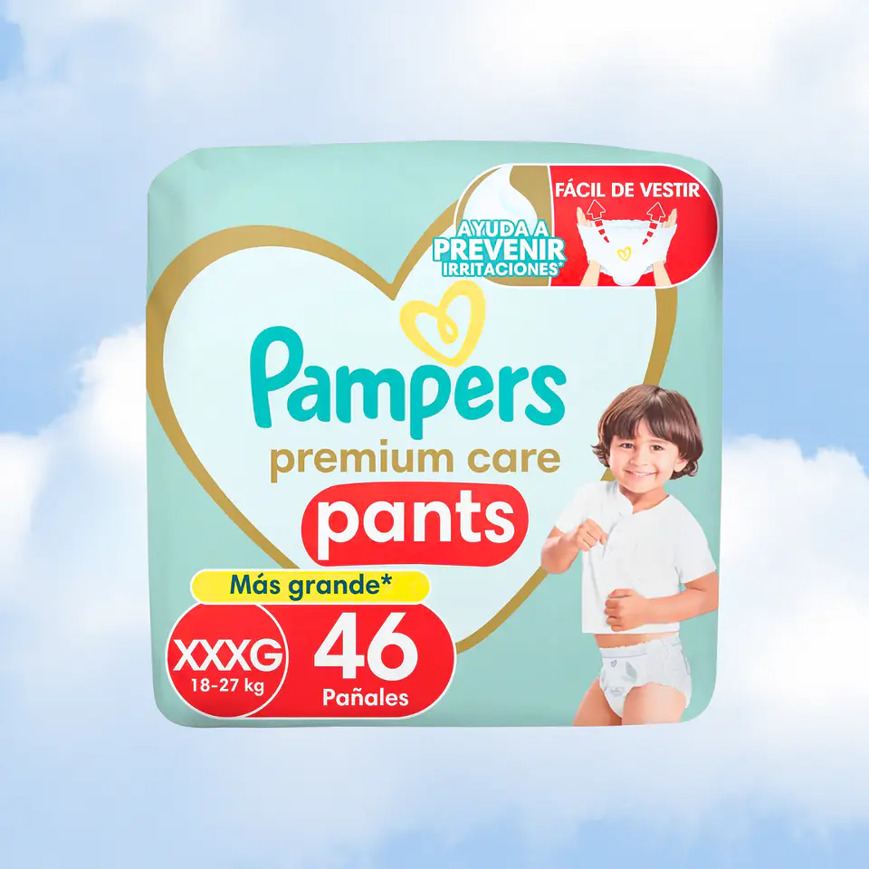 PAMPERS PREMIUM CARE PANTS TALLA XXXG - 46 UNIDADES 1