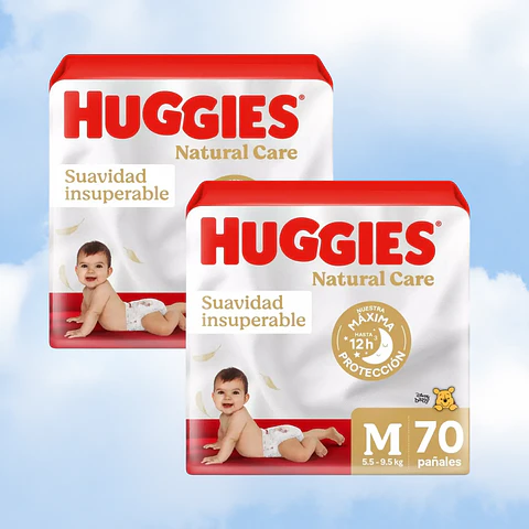 HUGGIES NATURAL CARE TALLA M -  140 UNIDADES