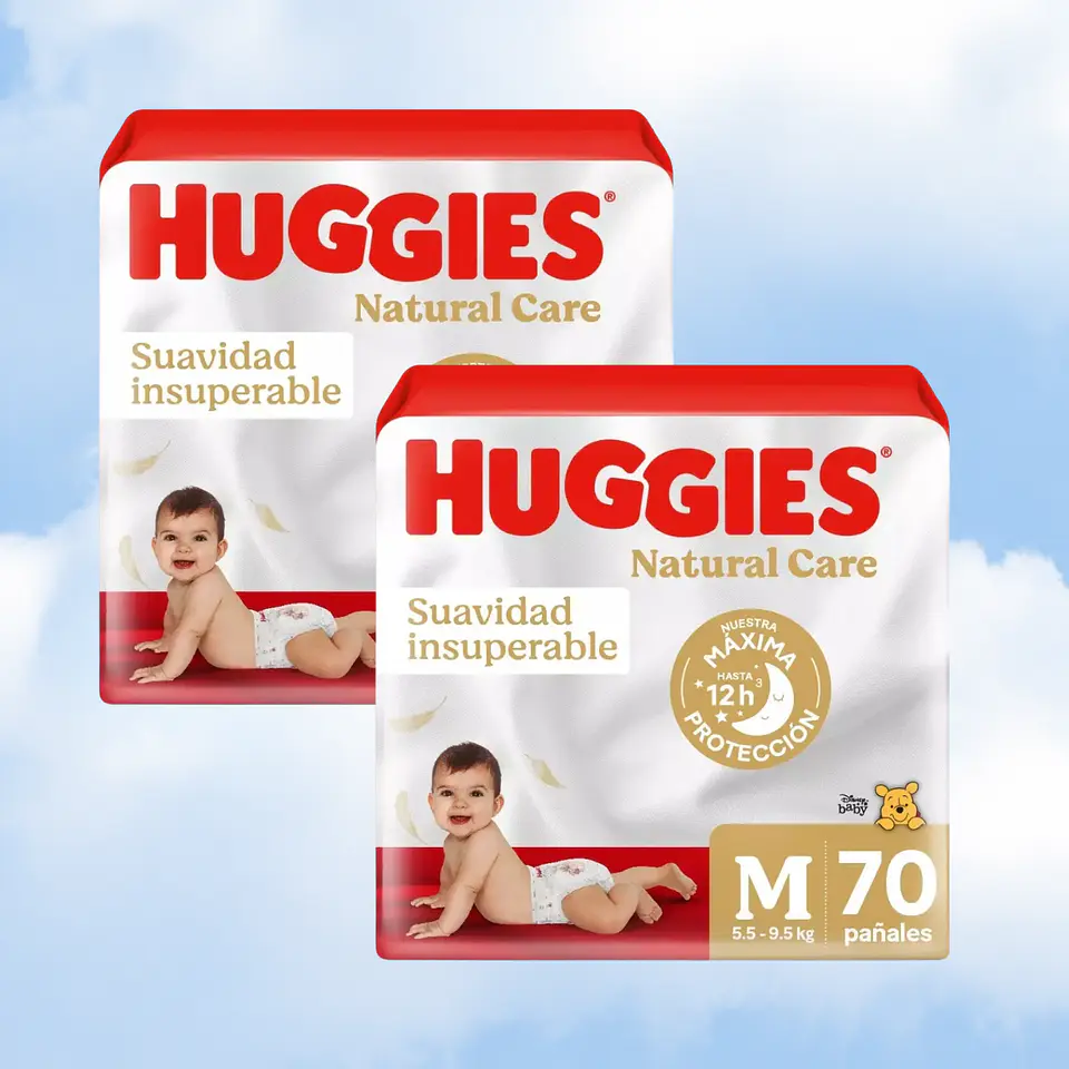 HUGGIES NATURAL CARE TALLA M -  140 UNIDADES 1