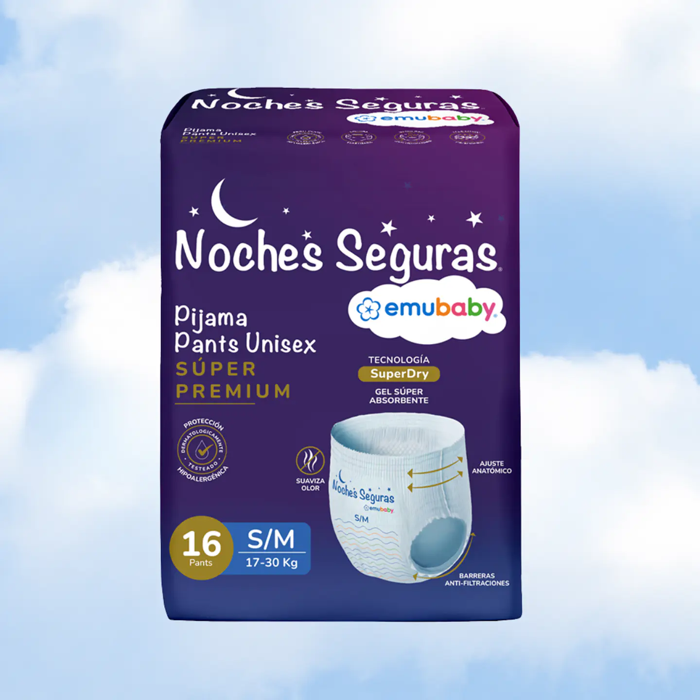 EMUBABY PANTS NOCHES SEGURAS S/M - 16 UNIDADES 1