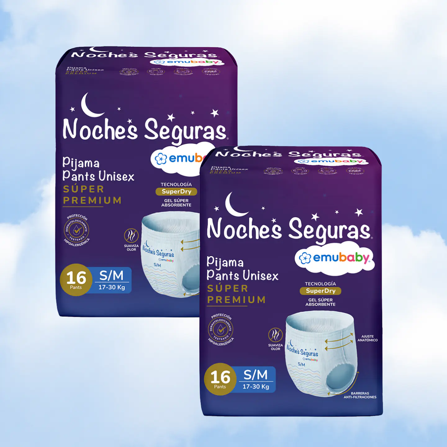 EMUBABY PANTS NOCHES SEGURAS S/M - 32 UNIDADES 1