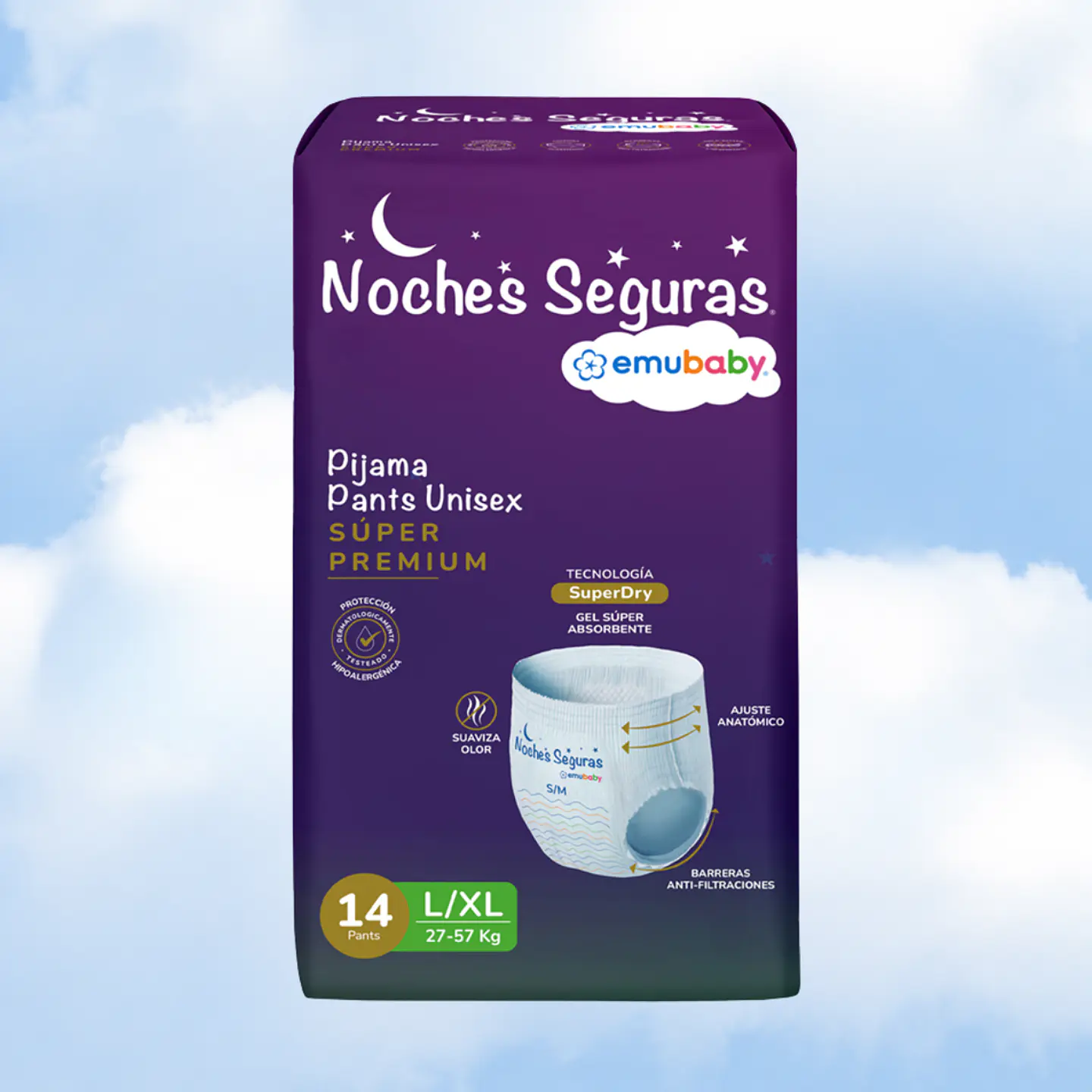 EMUBABY PANTS NOCHES SEGURAS L/XL - 14 UNIDADES 1