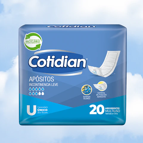 APÓSITOS COTIDIAN INCONTINENCIA LEVE -  20 UNIDADES