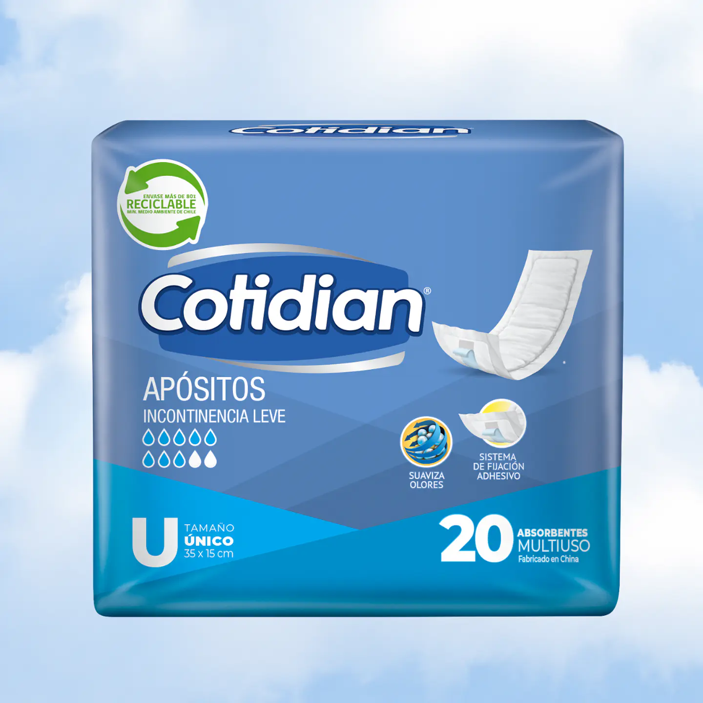 APÓSITOS COTIDIAN INCONTINENCIA LEVE -  20 UNIDADES 1
