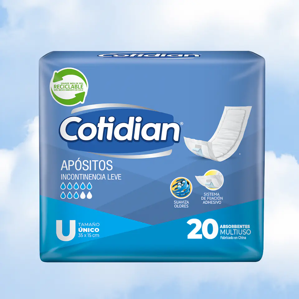 APÓSITOS COTIDIAN INCONTINENCIA LEVE -  20 UNIDADES 1