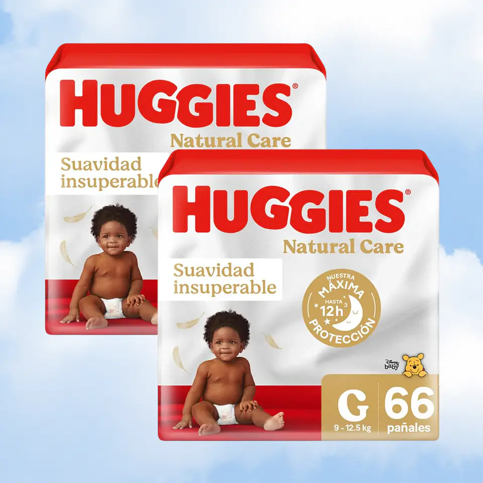 HUGGIES NATURAL CARE TALLA G -  132 UNIDADES 1