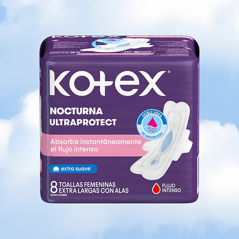 KOTEX TOALLA NOCTURNA - 8 UNIDADES