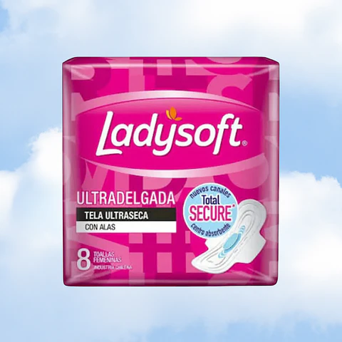 LADYSOFT TOALLA ULTRADELGADA MALLA DÍA - 8 UNIDADES