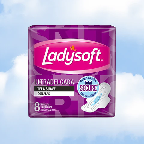 LADYSOFT TOALLA ULTRADELGADA SUAVE DÍA - 8 UNIDADES