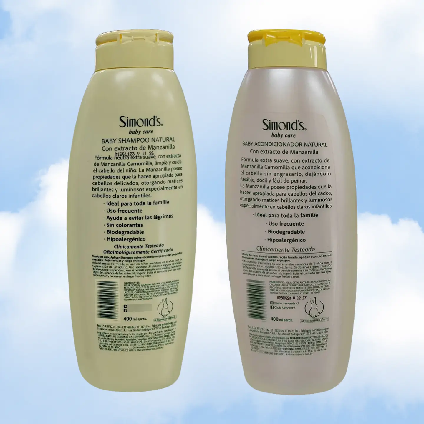 SIMOND´S PACK SHAMPOO +  ACONDICIONADOR MANZANILLA - 400 ML C/U 2
