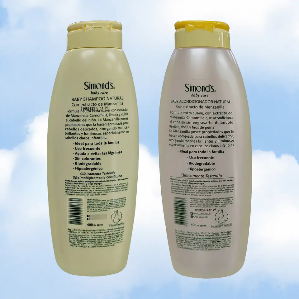 SIMOND´S PACK SHAMPOO +  ACONDICIONADOR MANZANILLA - 400 ML C/U 2