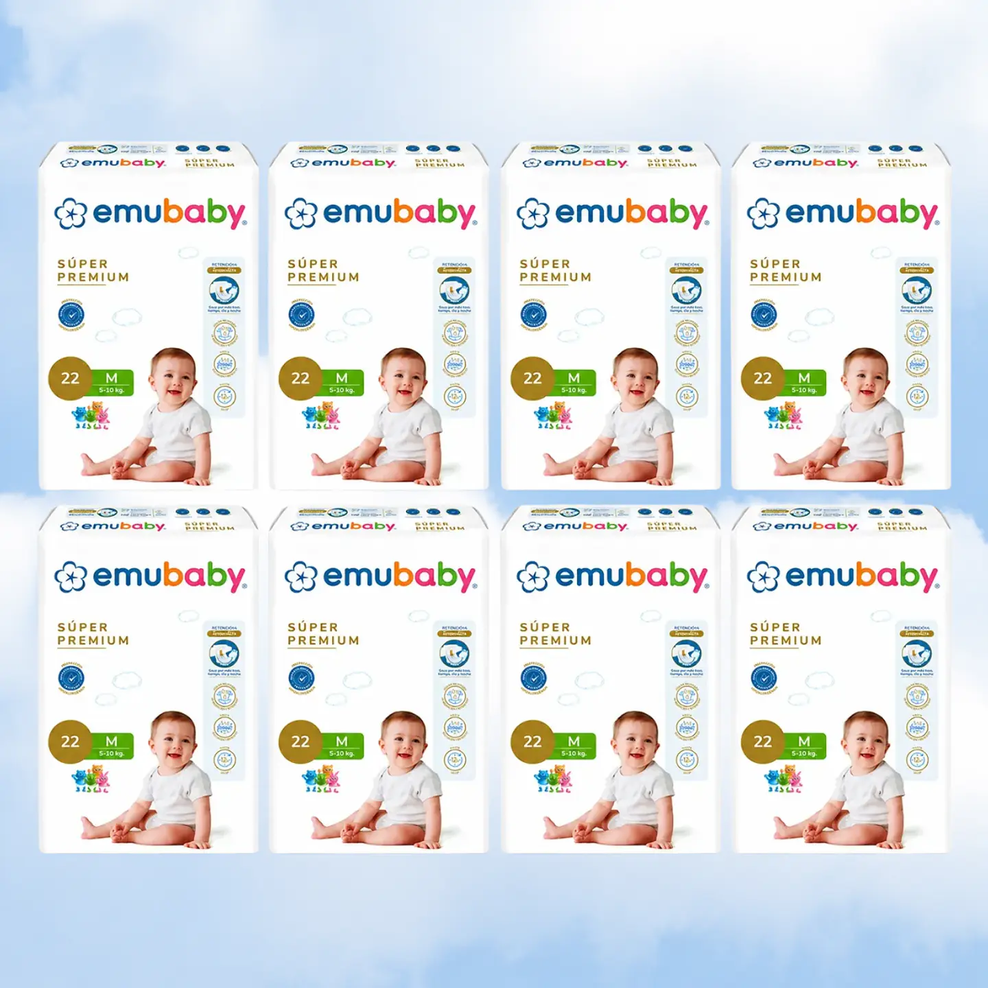 EMUBABY SUPER PREMIUM TALLA M - 176 UNIDADES 1