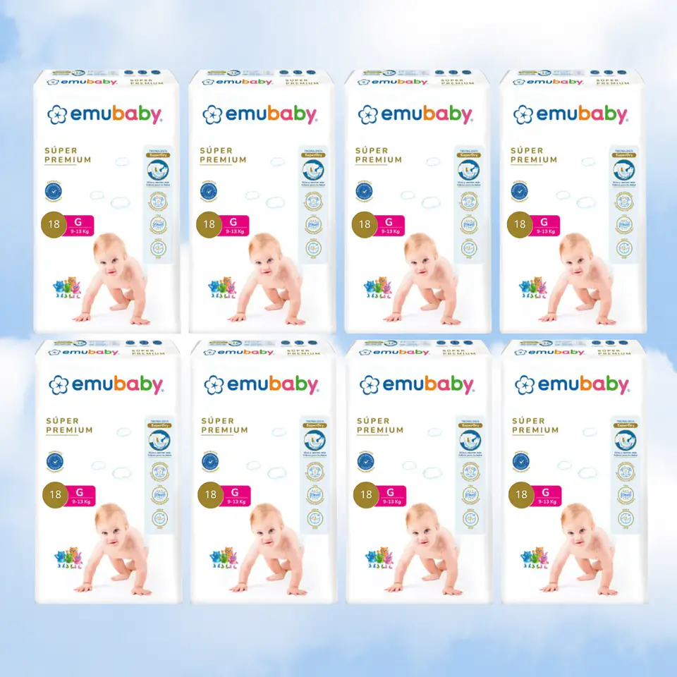 EMUBABY SUPER PREMIUM TALLA G - 144 UNIDADES 1