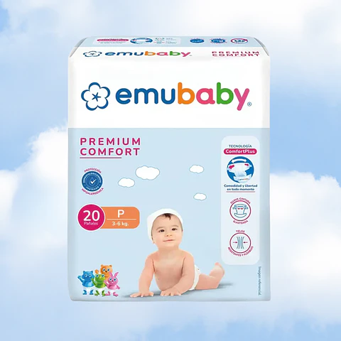 EMUBABY COMFORT TALLA P - 20 UNIDADES