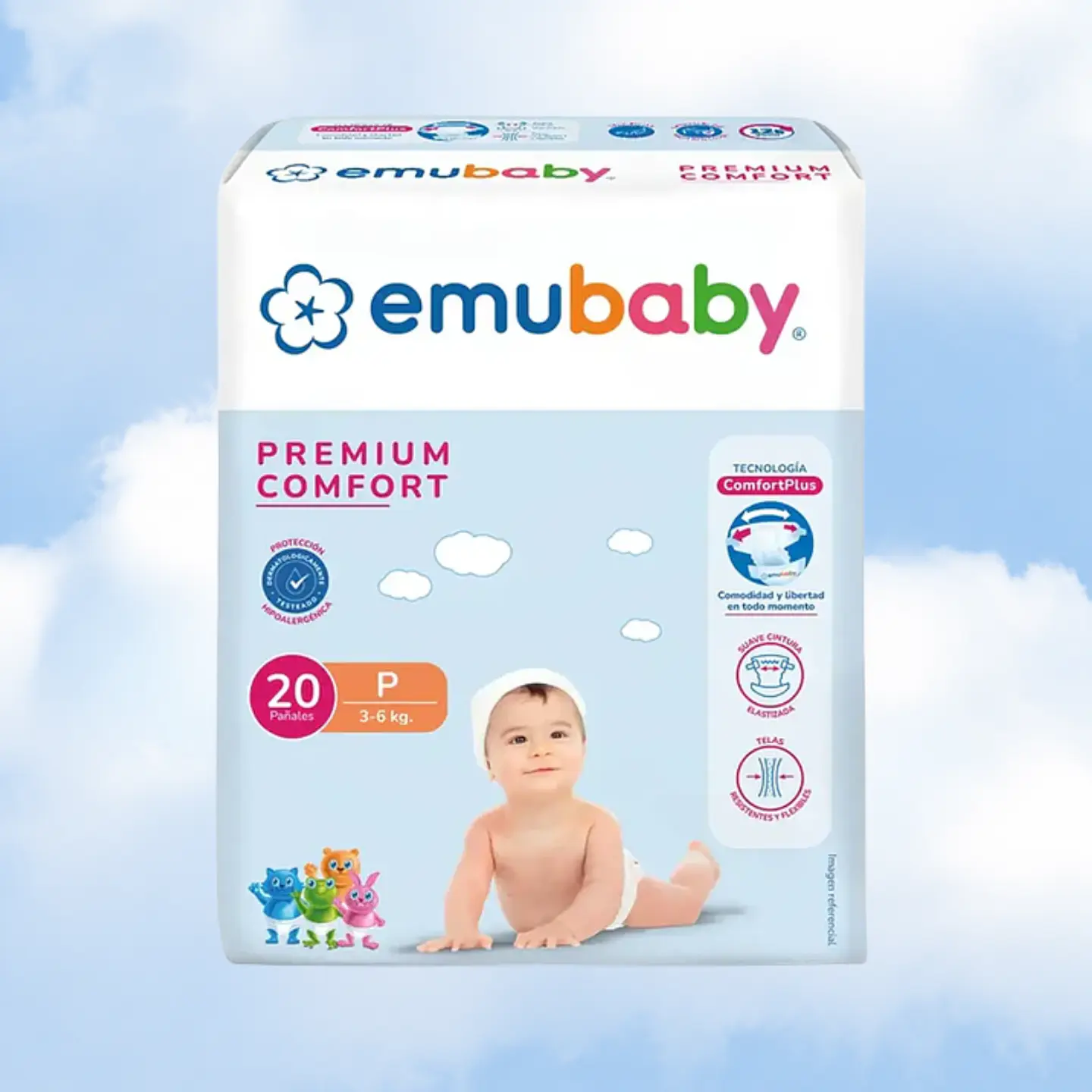 EMUBABY COMFORT TALLA P - 20 UNIDADES 1