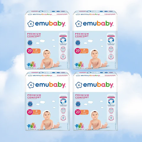 EMUBABY COMFORT TALLA P - 80 UNIDADES