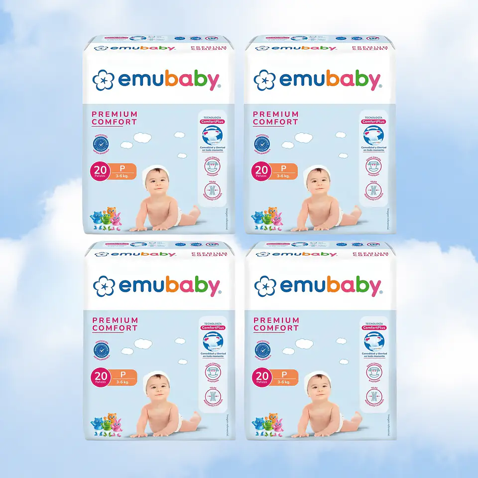 EMUBABY COMFORT TALLA P - 80 UNIDADES 1