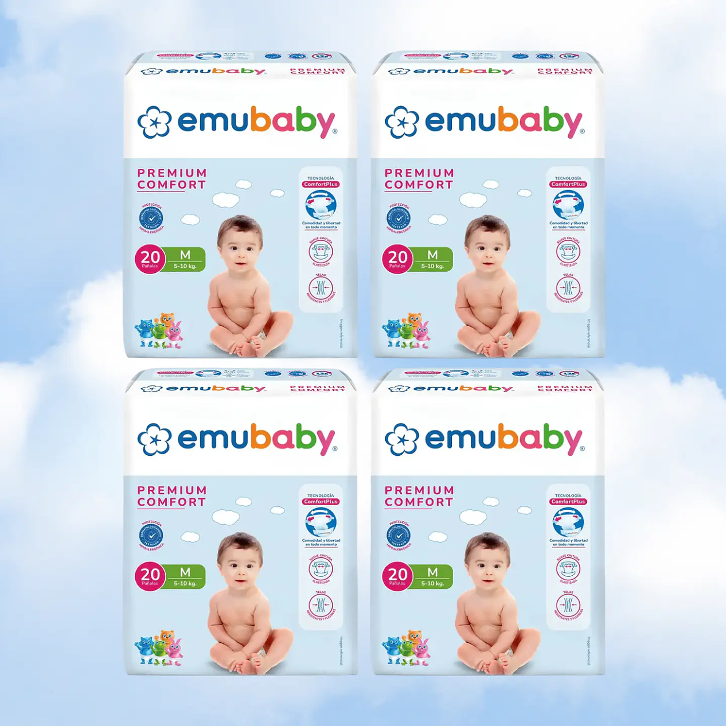 EMUBABY COMFORT TALLA M - 80 UNIDADES 1