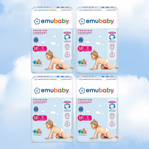 EMUBABY COMFORT TALLA G - 72 UNIDADES