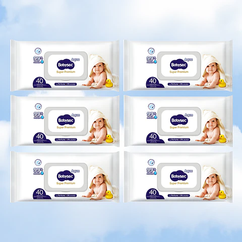 TOALLITAS HUMEDAS BABYSEC SUPER PREMIUM 40 - 6 UNIDAD