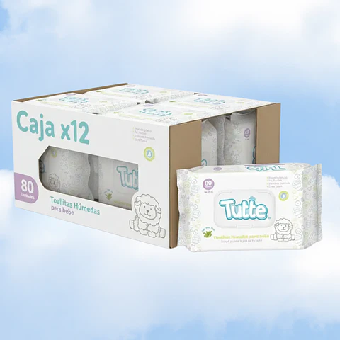 TOALLITAS HUMEDAS TUTTE 80 -  12 UNIDADES