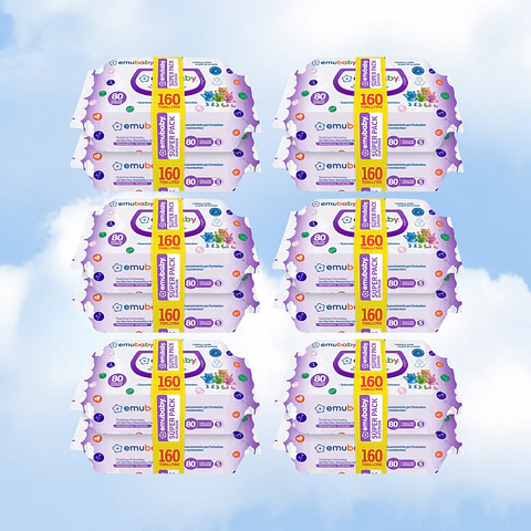 TOALLITAS HUMEDAS EMUBABY PACK 2 X 80 - 6 UNIDADES