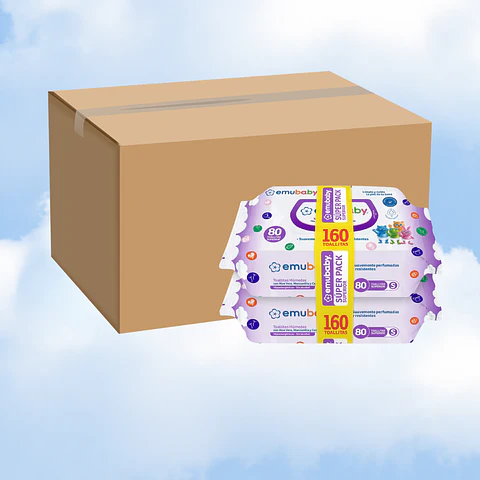 TOALLITAS HUMEDAS EMUBABY PACK 2 X 80 - 12 UNIDADES