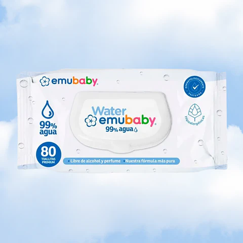 TOALLITAS HUMEDAS EMUBABY WATER 80 - 1 UNIDAD