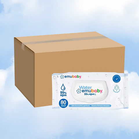 TOALLITAS HUMEDAS EMUBABY WATER 80 - 20 UNIDADES