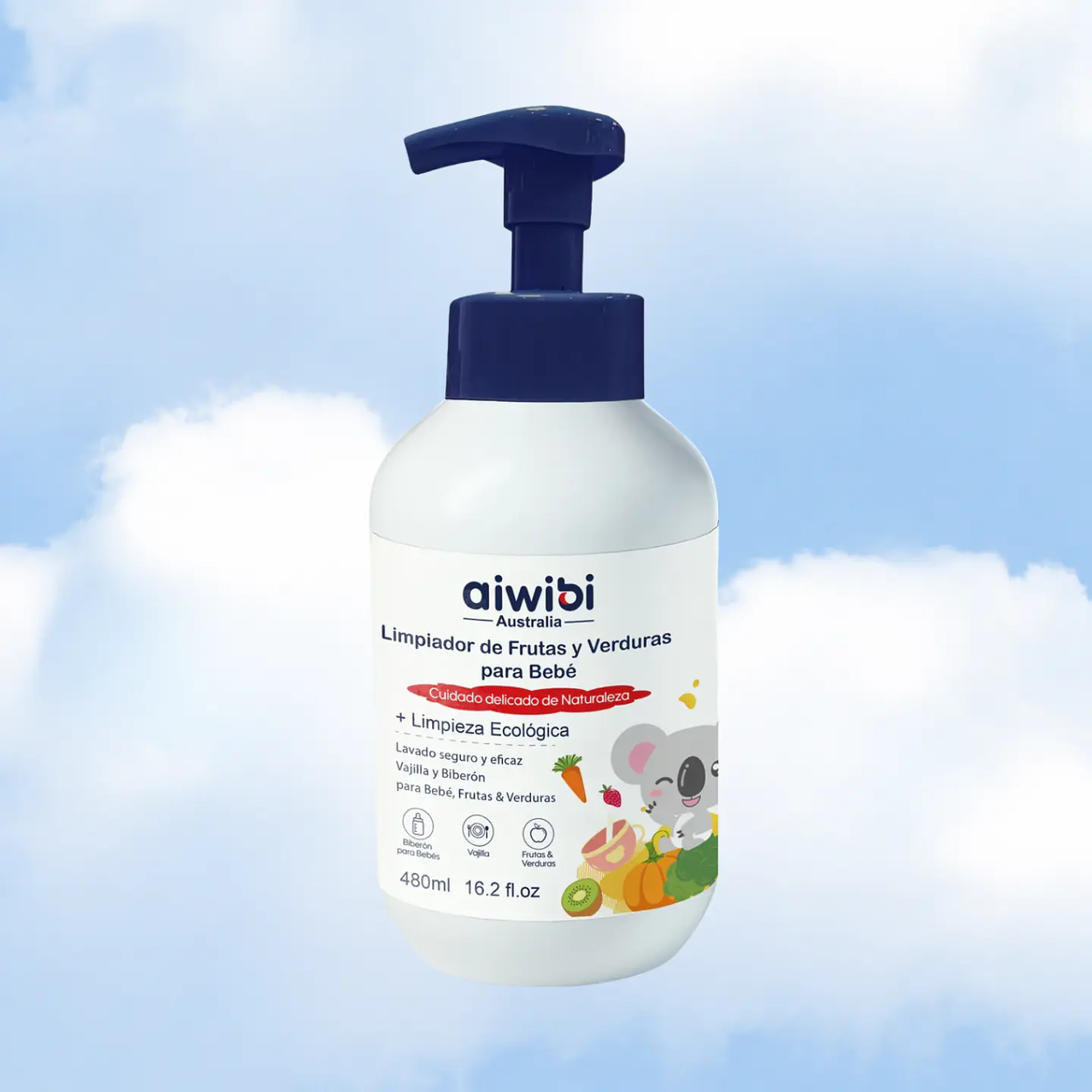LIMPIADOR DE  FRUTAS - VERDURAS Y MAMADERAS AIWIBI - 480 ML  1