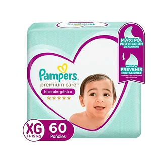Pampers premium care talla XG manga 128 pañales